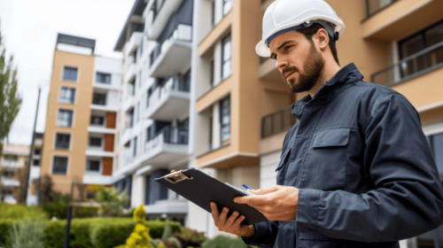 building inspector with clipboard