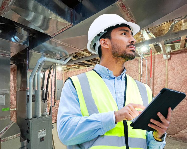 Electrician studying for exam